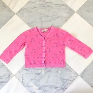 Bonpoint Openwork Cherry Cardigan Sz 18M